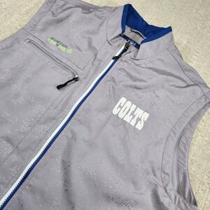 Indianapolis Colts Vest Men Large Reebok System Control Gray Fleece Lined NFL